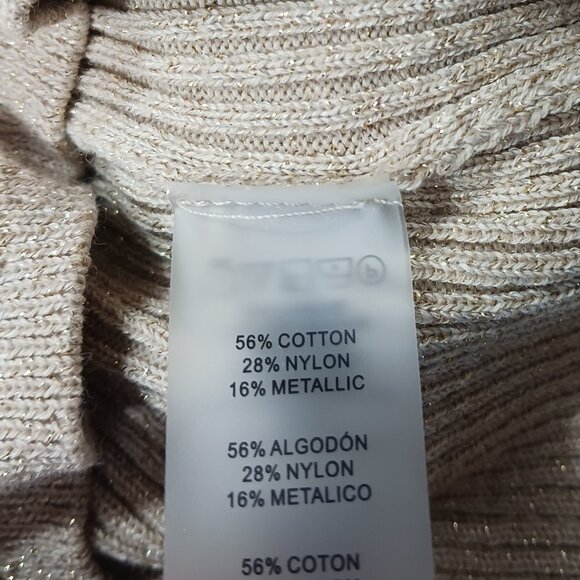 Tommie Hilfiger, NWT, Large, Short Sleeve Sweater, Metallic Gold, Neutral - Picture 15 of 16